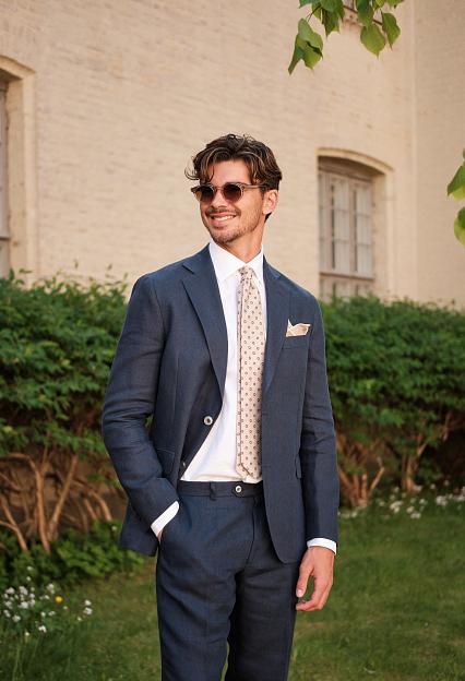 Oscar Jacobson Ferry Soft Blazer Navy